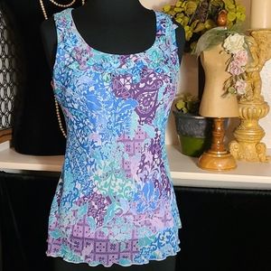 Willi Smith paisley sleeveless blouse small